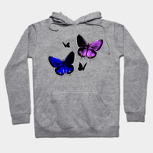 8 bit butterfly pixels Hoodie by 8 Fists of Tees